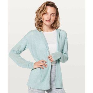 Lululemon Still Movement Wrap Cardigan Sz 6 Dawn Blue Hoodie Split Back Sweater